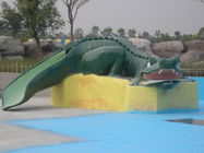 Anak Kecil Taman Bermain Air Cute Green Fiberglass Crocodile Slide