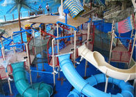 Colorful Outdoor Aqua Playground, Fiberglass 29x27m Kids Water Slide