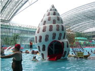 Kids and Family Water Playground Sea Snail Style Penyemprotan Dengan Geser Fiberglass