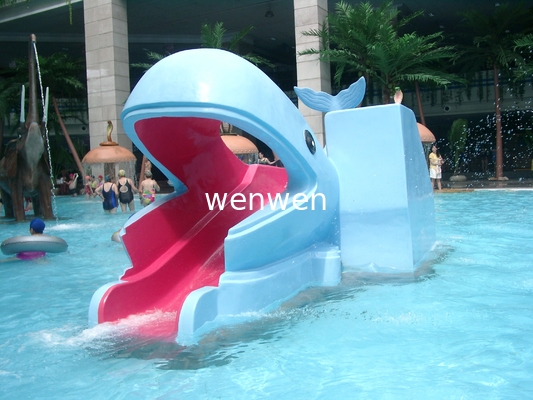 Di luar Kids Water Playground Adorable Cartoon Shape Whales Slides