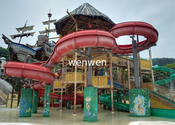 1 Rider Water Park Slide Dibangun dengan Serat Kaca yang awet dan beban 1Rider/Slide