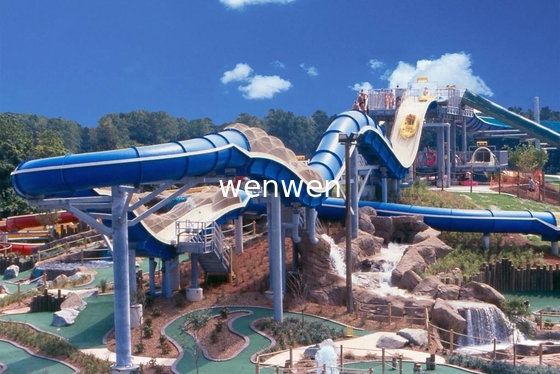 400 Riders Capacity Rafting Spiral Water Slide Untuk Amusement Park