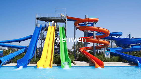 OEM Outdoor Fiberglass Big Splash Water Slide 14M Untuk Remaja