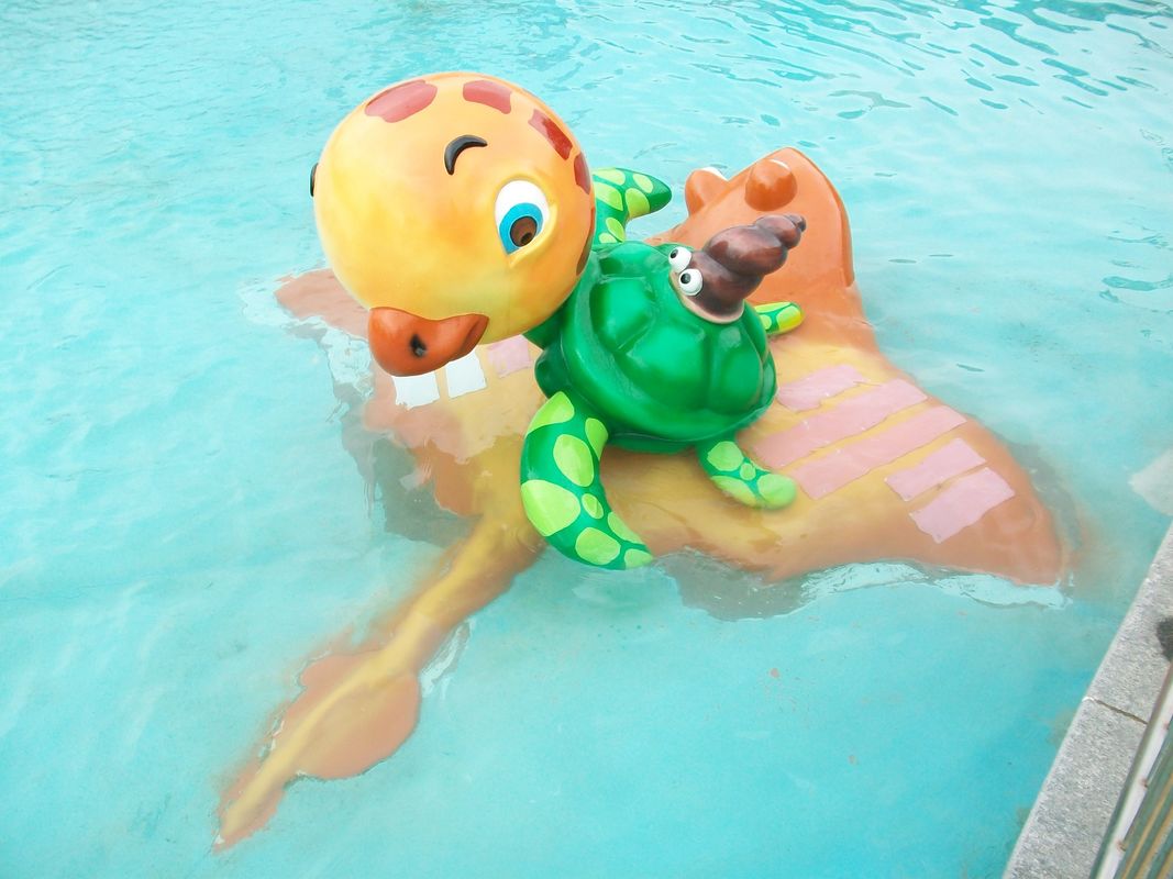 Interaktif Kids Water Playground Colorful Tortoise Spray Untuk Resorts